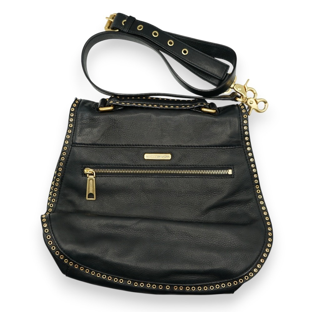 Rebecca Minkoff Black Genuine Leather Crossbody Bag MSRP $300 ~ EUC
